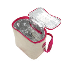 Eco friendly Natural Jute Cooler Bags Portable beach bag with cooler Durable ice cooler bag